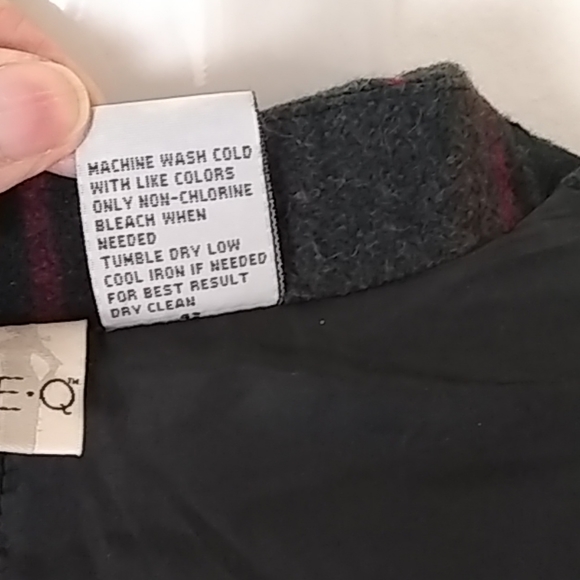 Jacket, Red/Gray Plaid, Wool Blend, Lined, Size M - Picture 8 of 8